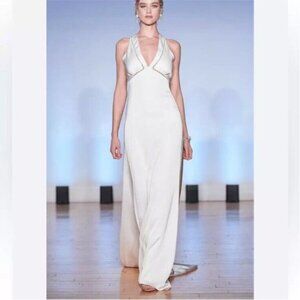 Sachin & Babi Size 4 Astor Ivory Pearl Embellished Formal Gown Wedding Bridal